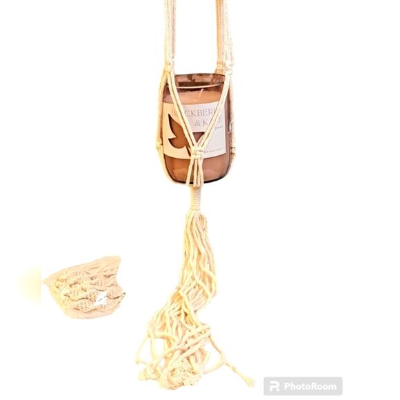 Macrame Plant Holders a Set of 2 Boho Home Decor - Picture 1 of 9